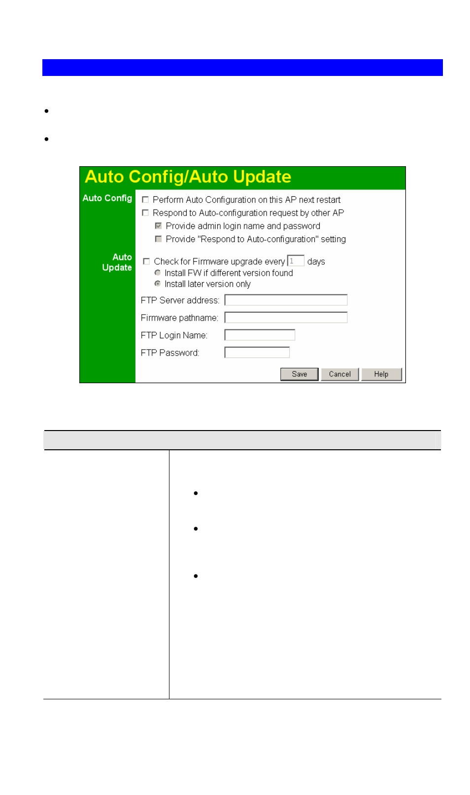 Auto config/update, Data - auto config/update screen | NetComm Wireless Access Point NP720 User Manual | Page 77 / 118