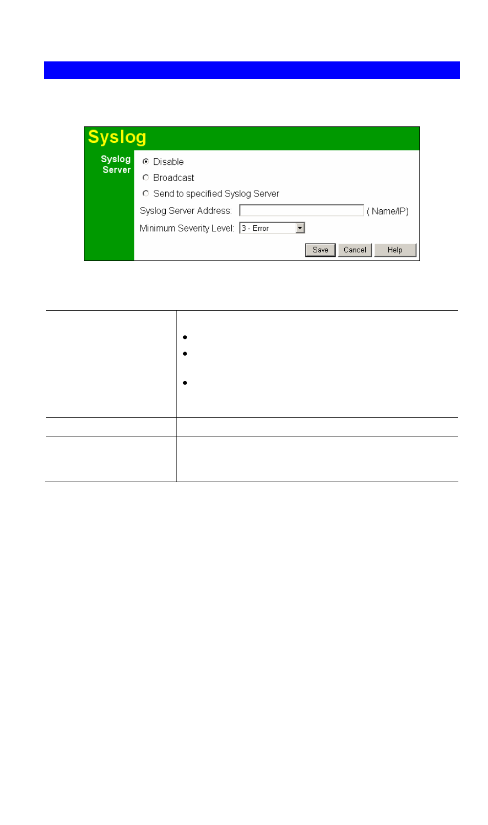 Log settings (syslog), Data - log settings screen | NetComm Wireless Access Point NP720 User Manual | Page 81 / 118