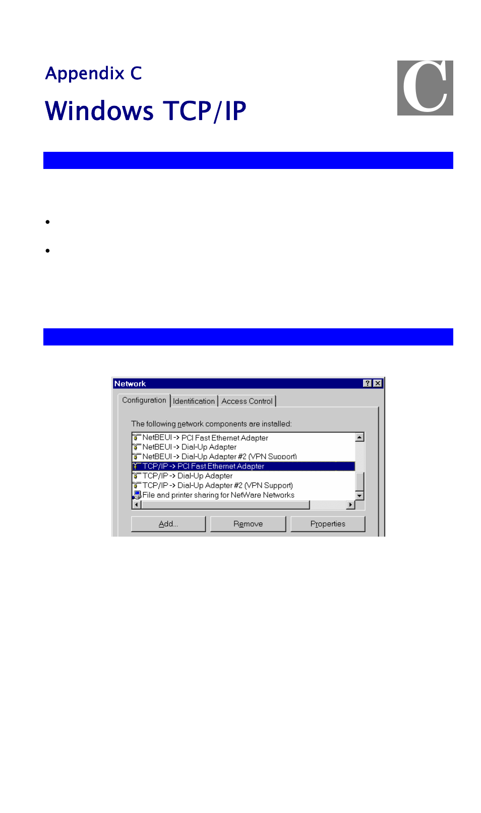 Appendix c windows tcp/ip, Overview, Checking tcp/ip settings - windows 9x/me | Windows tcp/ip | NetComm Wireless Access Point NP720 User Manual | Page 91 / 118