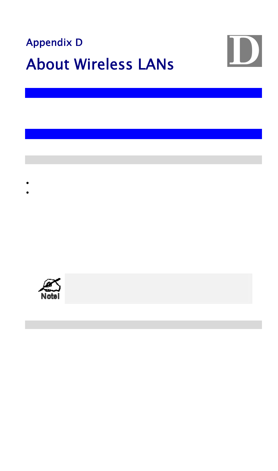Appendix d about wireless lans, Overview, Wireless lan terminology | Modes, Ssid/essid, About wireless lans, Appendix d | NetComm Wireless Access Point NP720 User Manual | Page 99 / 118