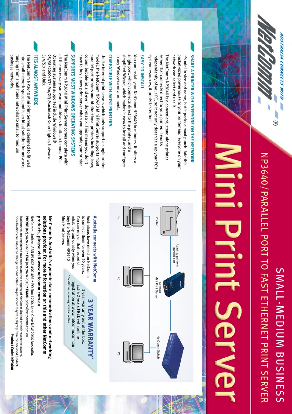 NetComm Fast Ethernet Mini Print Server NP3640 User Manual | Page 28 / 28
