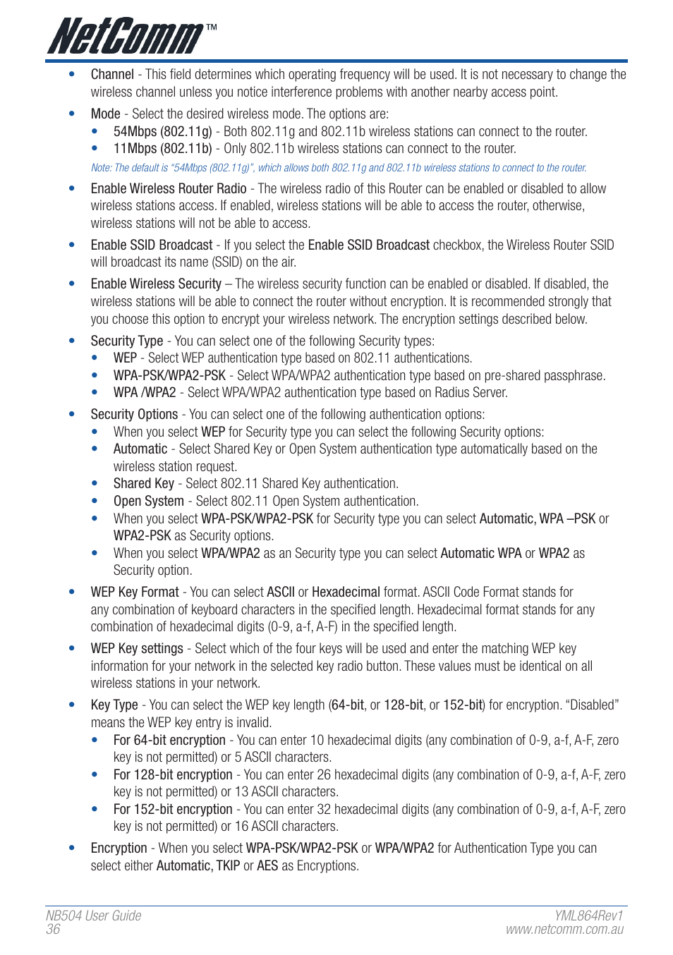 NetComm NB504 User Manual | Page 36 / 92