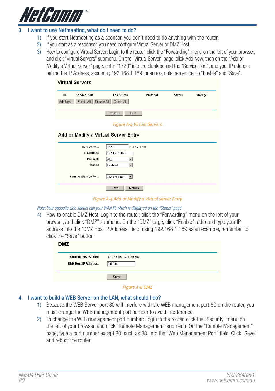 NetComm NB504 User Manual | Page 80 / 92