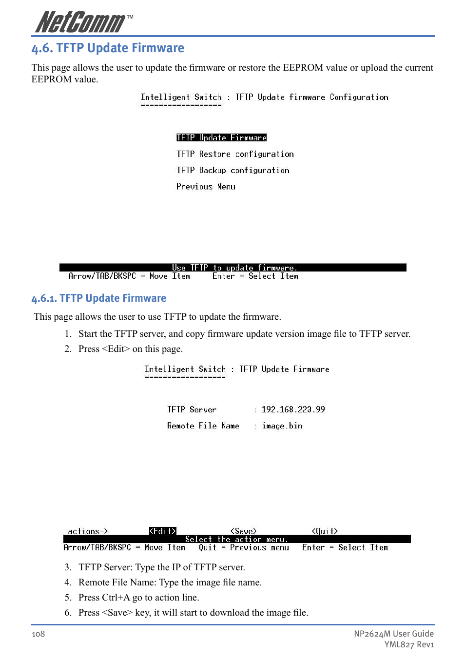 Tftp update firmware | NetComm NP2624M User Manual | Page 108 / 134
