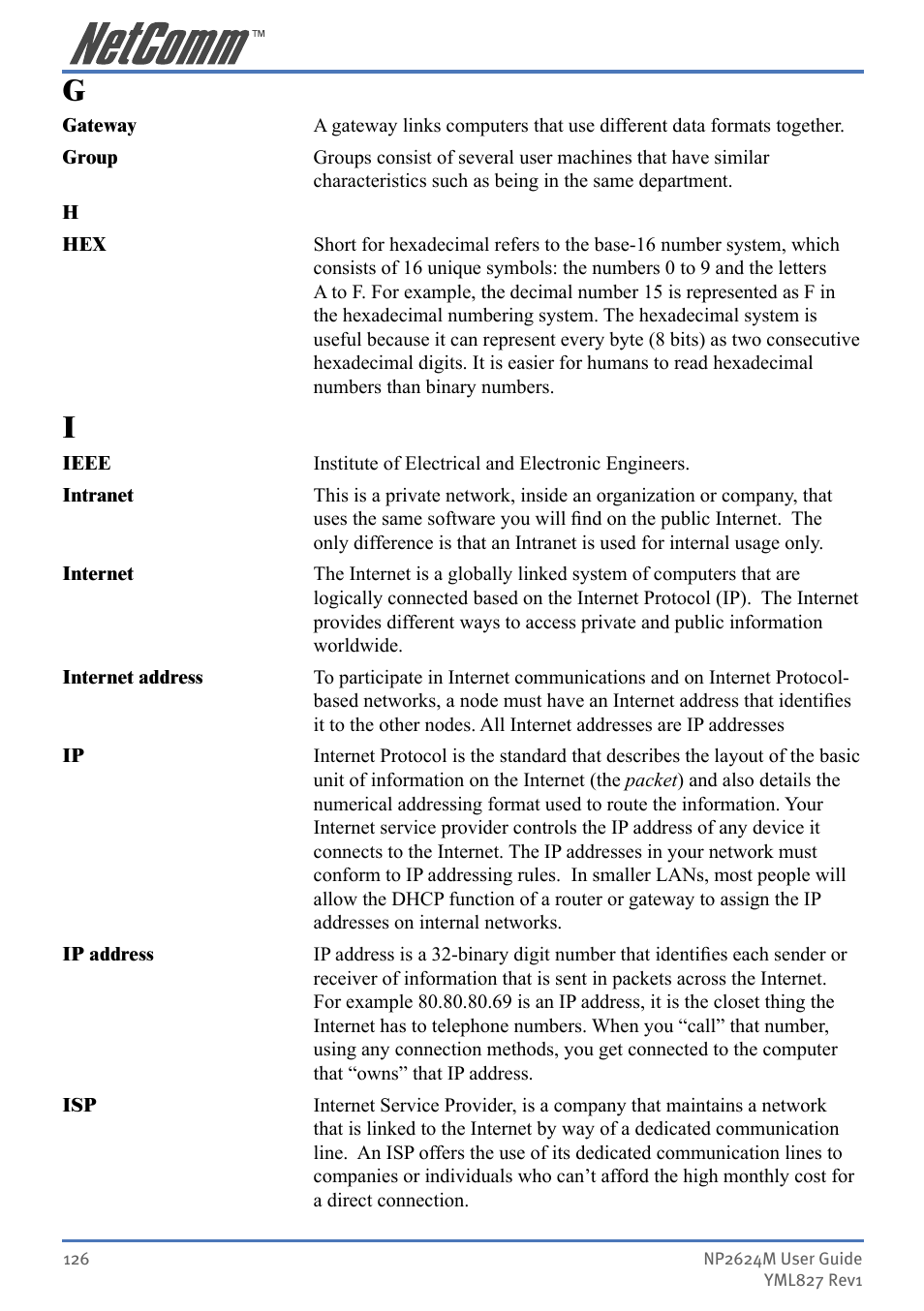 NetComm NP2624M User Manual | Page 126 / 134