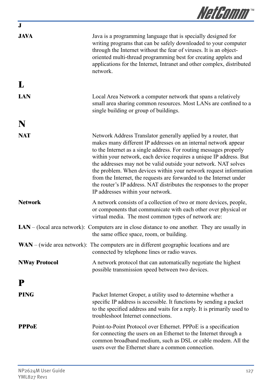 NetComm NP2624M User Manual | Page 127 / 134