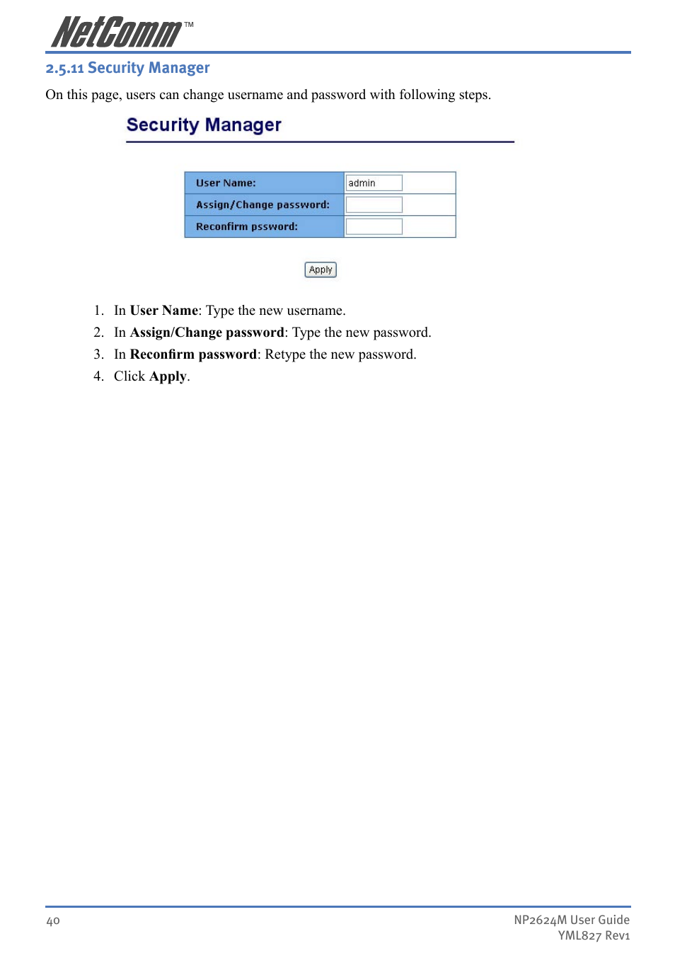 NetComm NP2624M User Manual | Page 40 / 134