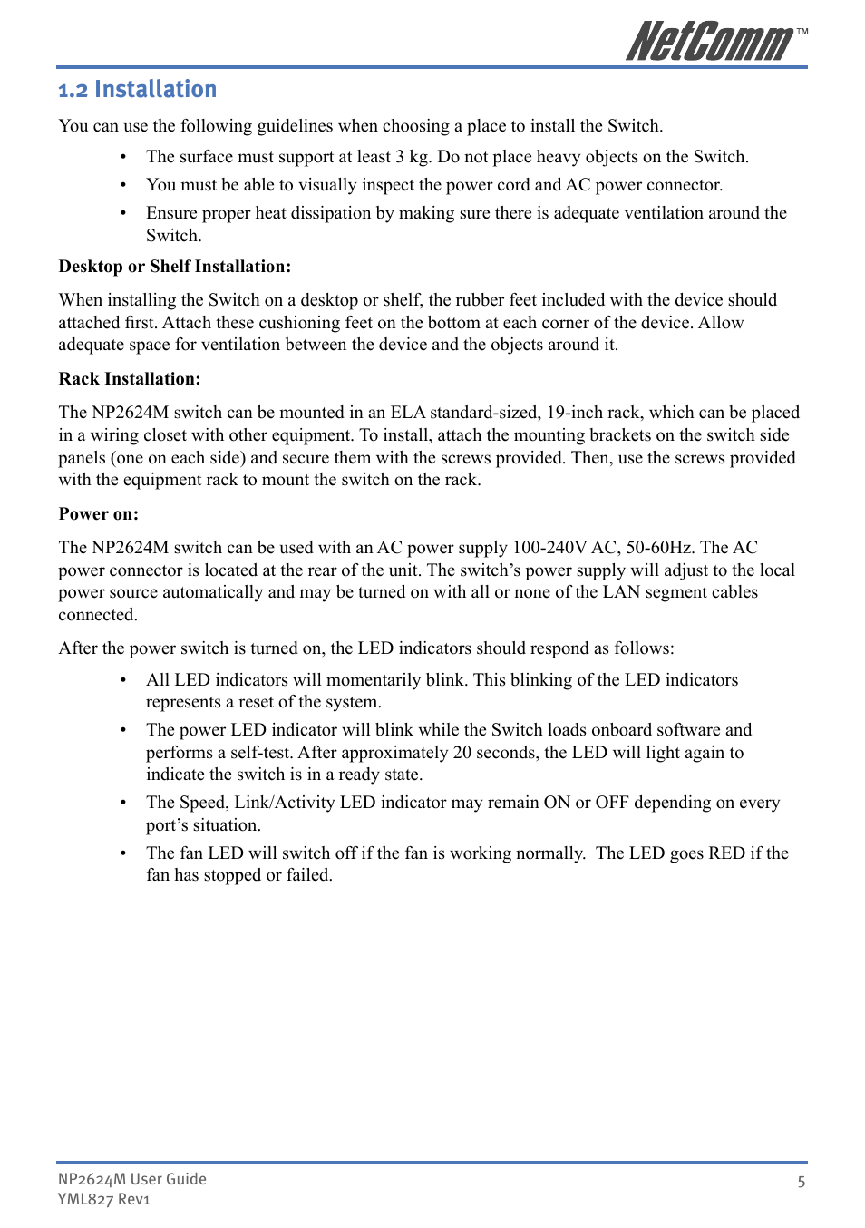 2 installation | NetComm NP2624M User Manual | Page 5 / 134