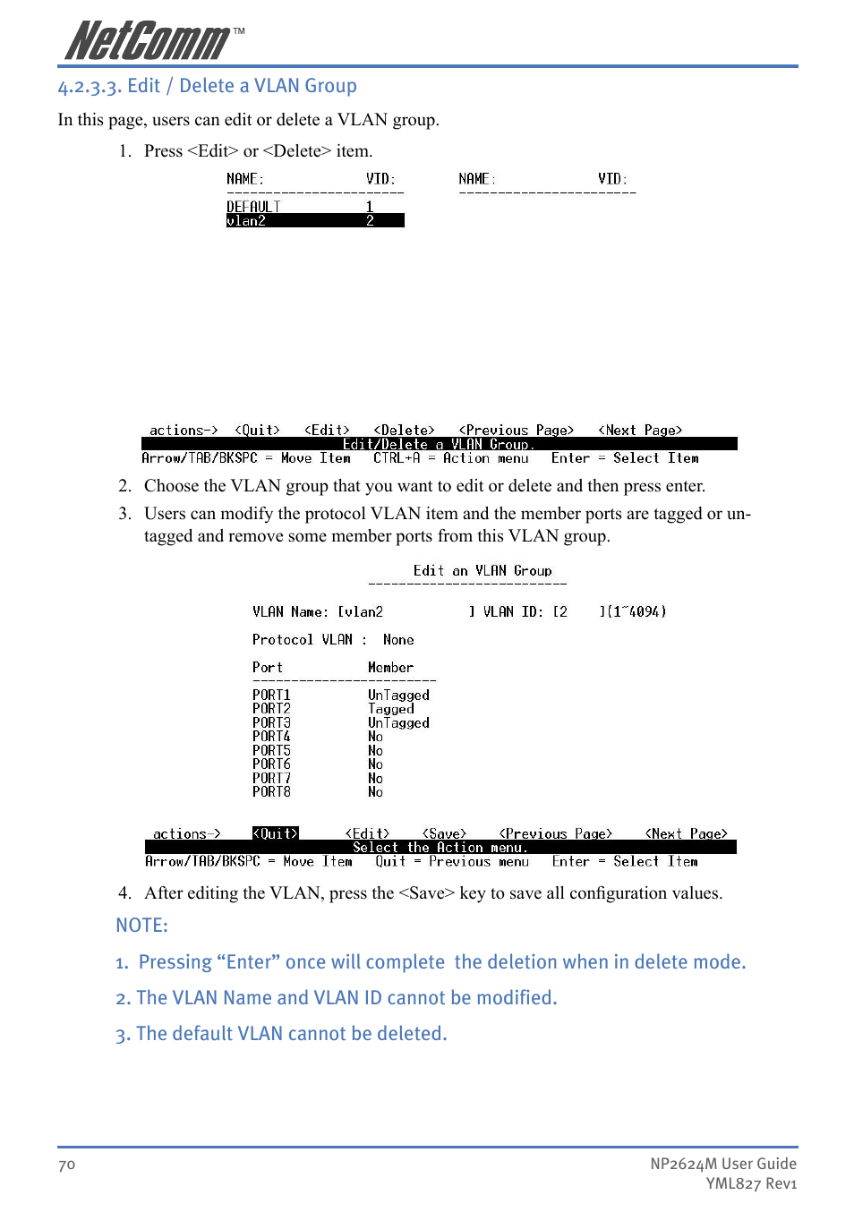 NetComm NP2624M User Manual | Page 70 / 134