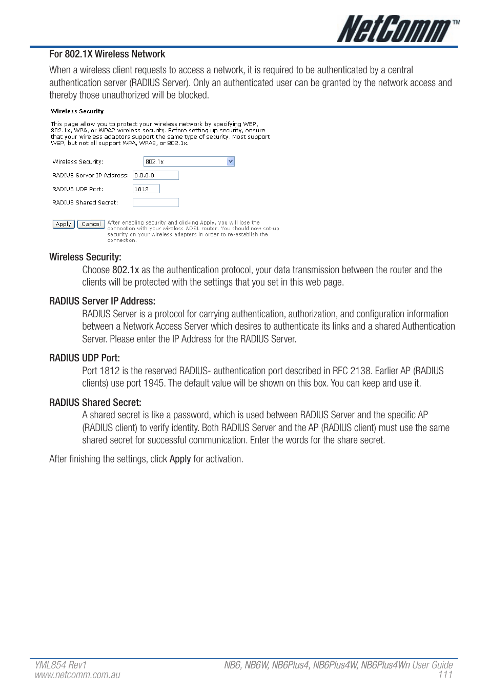NetComm NB6W User Manual | Page 111 / 170