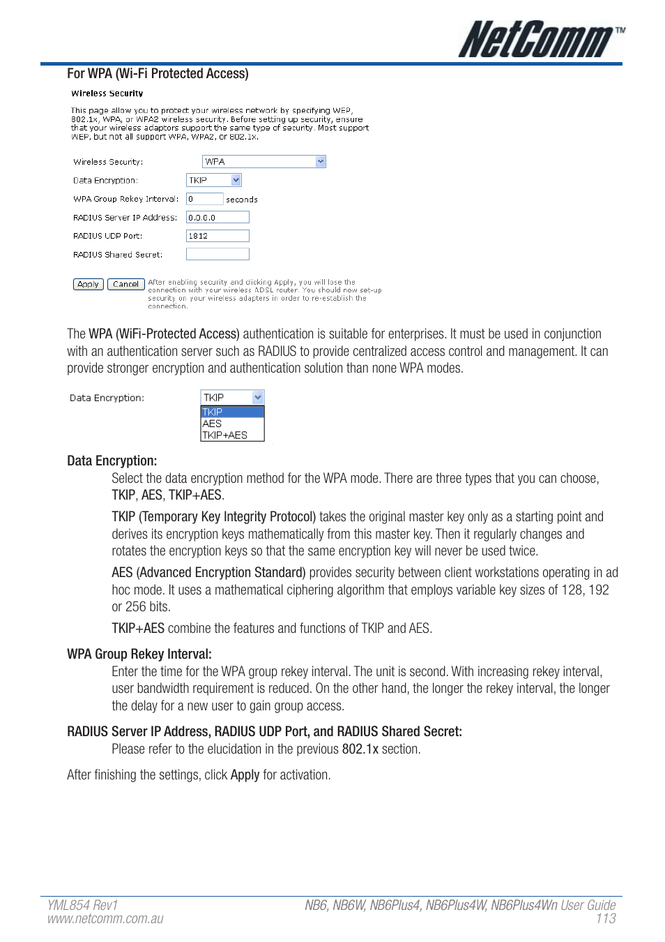 NetComm NB6W User Manual | Page 113 / 170