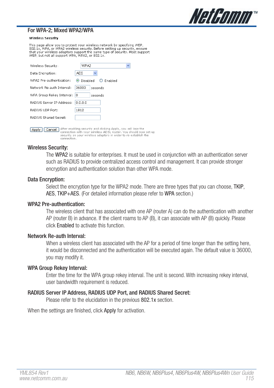 NetComm NB6W User Manual | Page 115 / 170