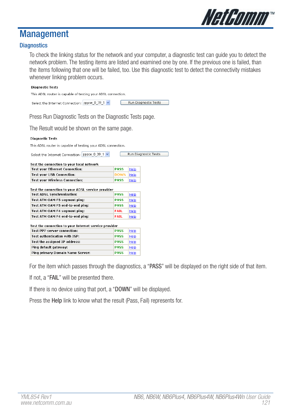 Management | NetComm NB6W User Manual | Page 121 / 170