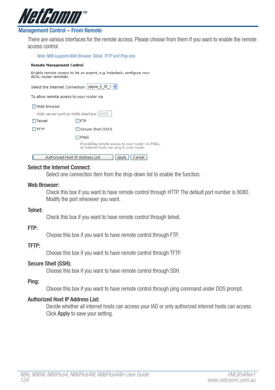 NetComm NB6W User Manual | Page 124 / 170