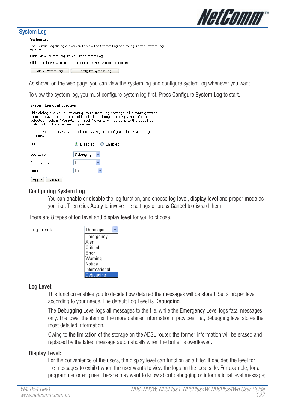 NetComm NB6W User Manual | Page 127 / 170