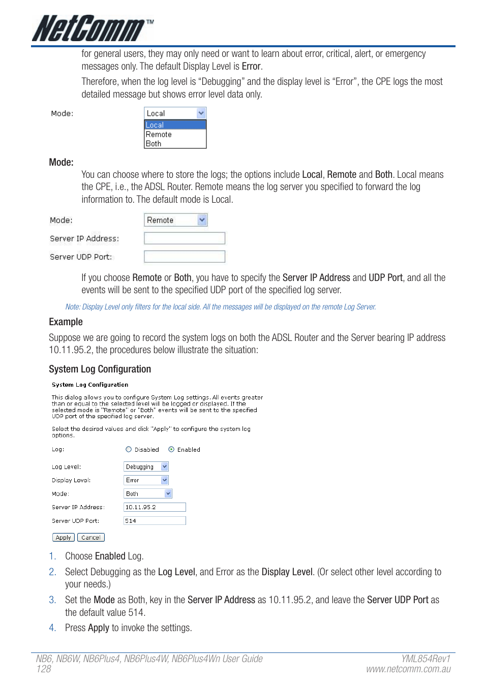 NetComm NB6W User Manual | Page 128 / 170