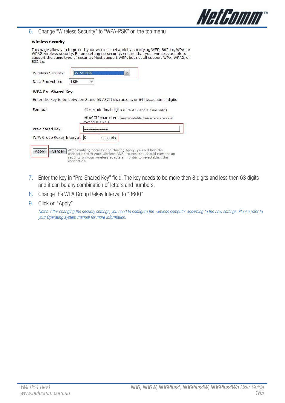 NetComm NB6W User Manual | Page 165 / 170