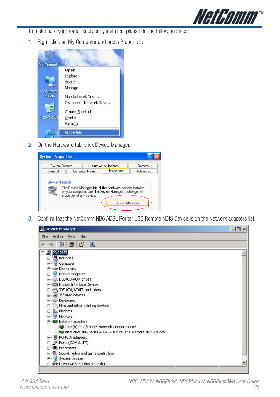 NetComm NB6W User Manual | Page 25 / 170