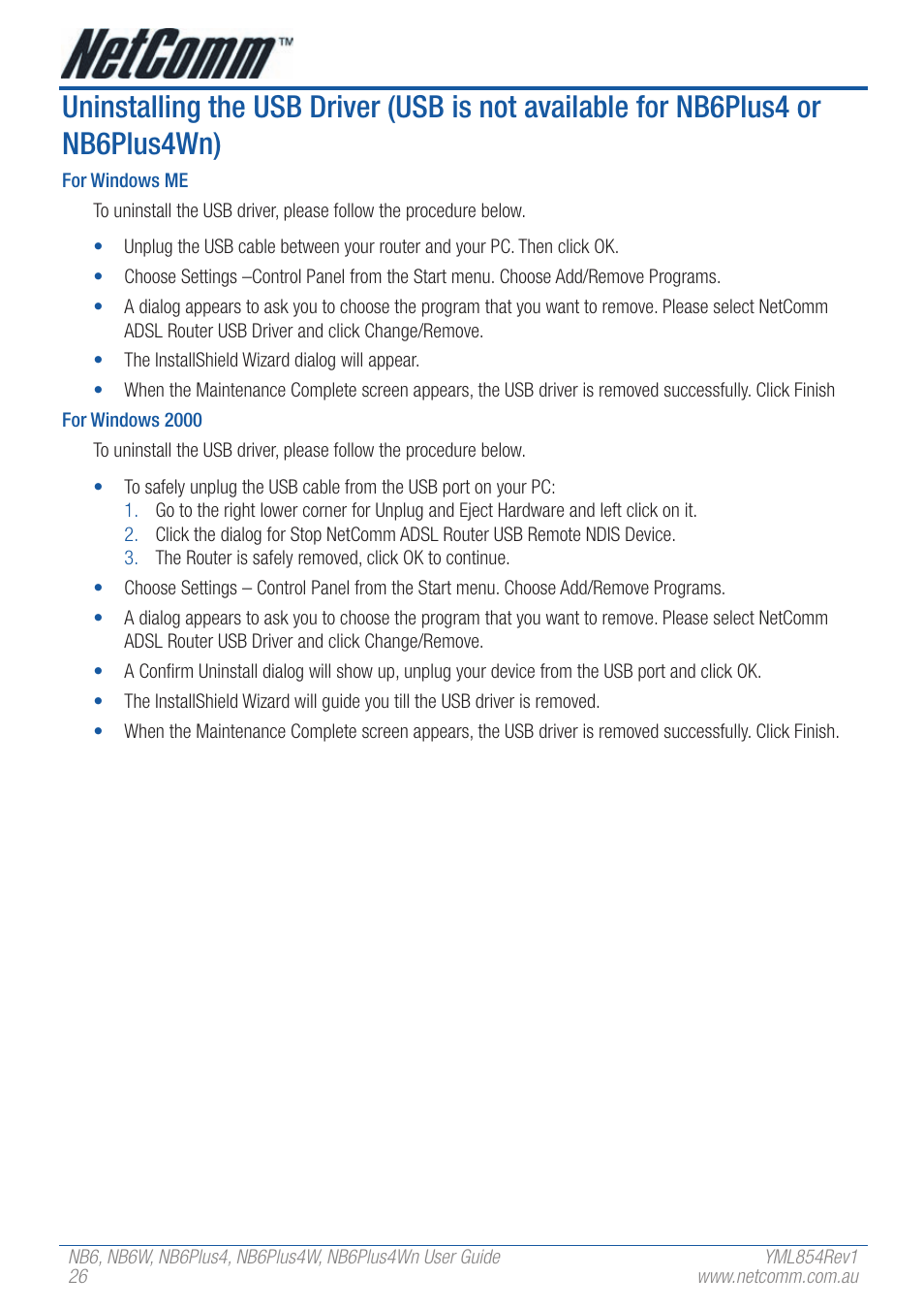 NetComm NB6W User Manual | Page 26 / 170