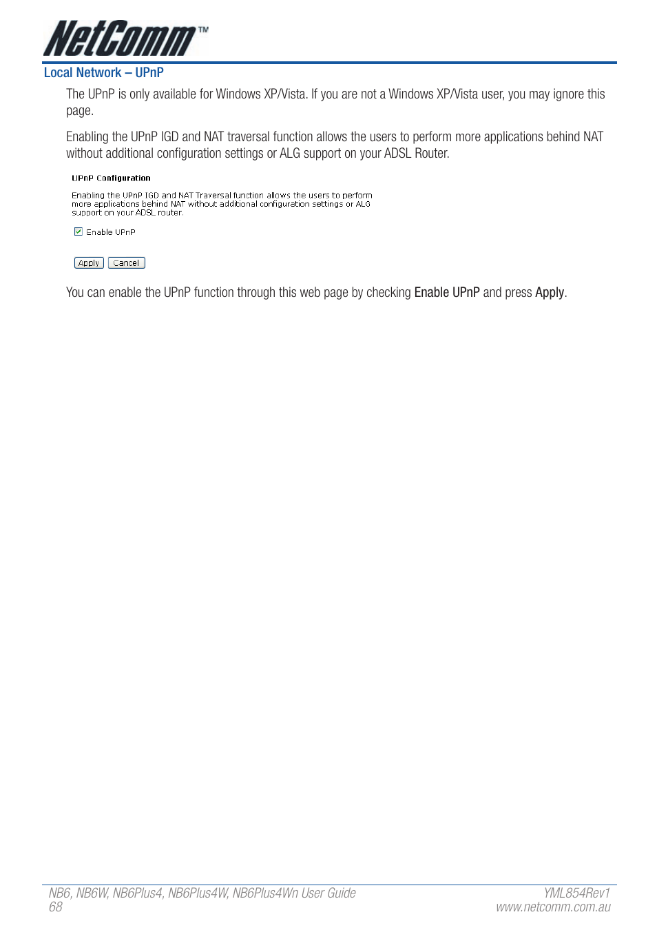 NetComm NB6W User Manual | Page 68 / 170
