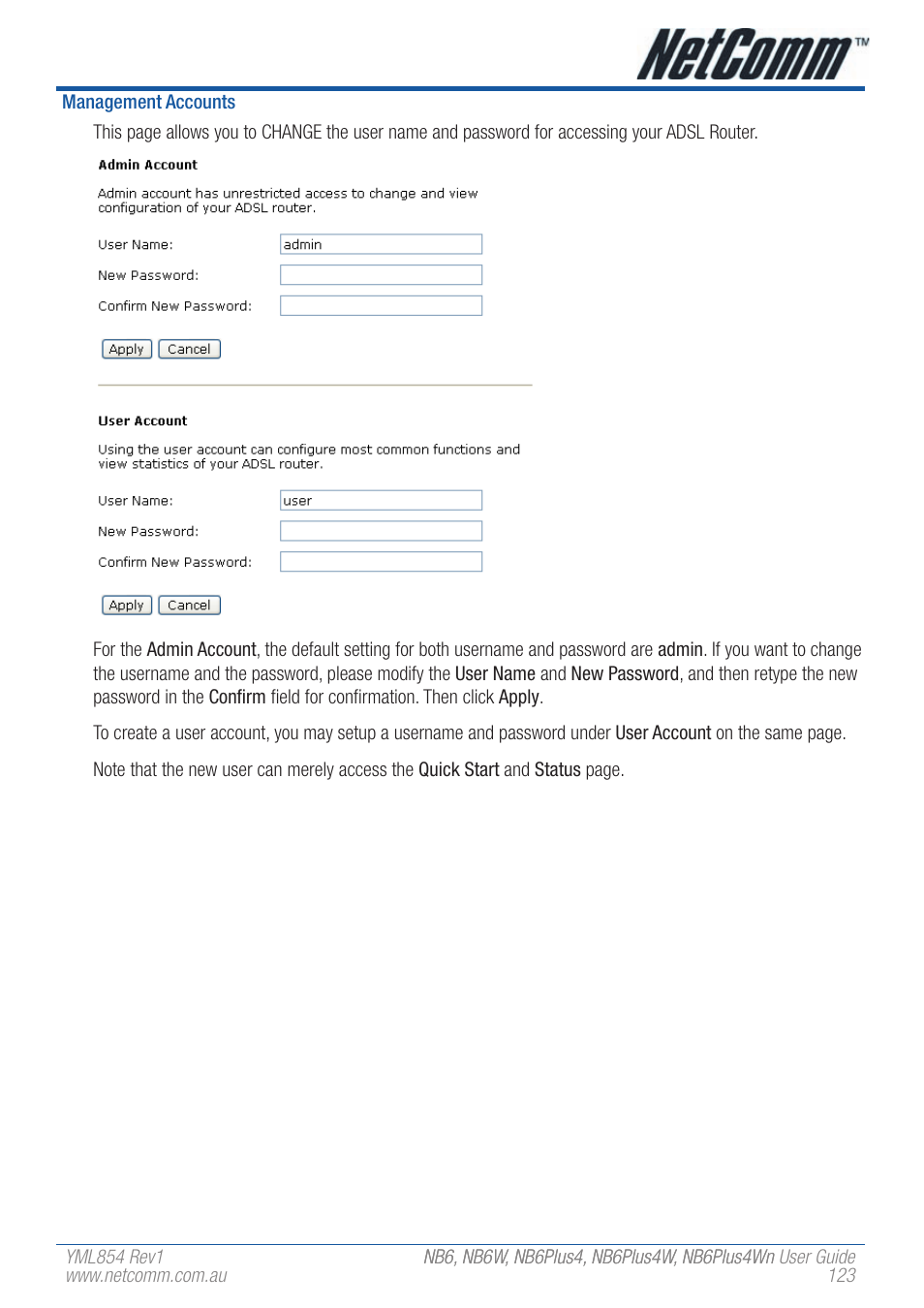 NetComm NB6PLUS4WN User Manual | Page 123 / 170