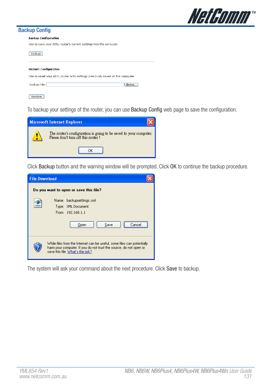 NetComm NB6PLUS4WN User Manual | Page 131 / 170