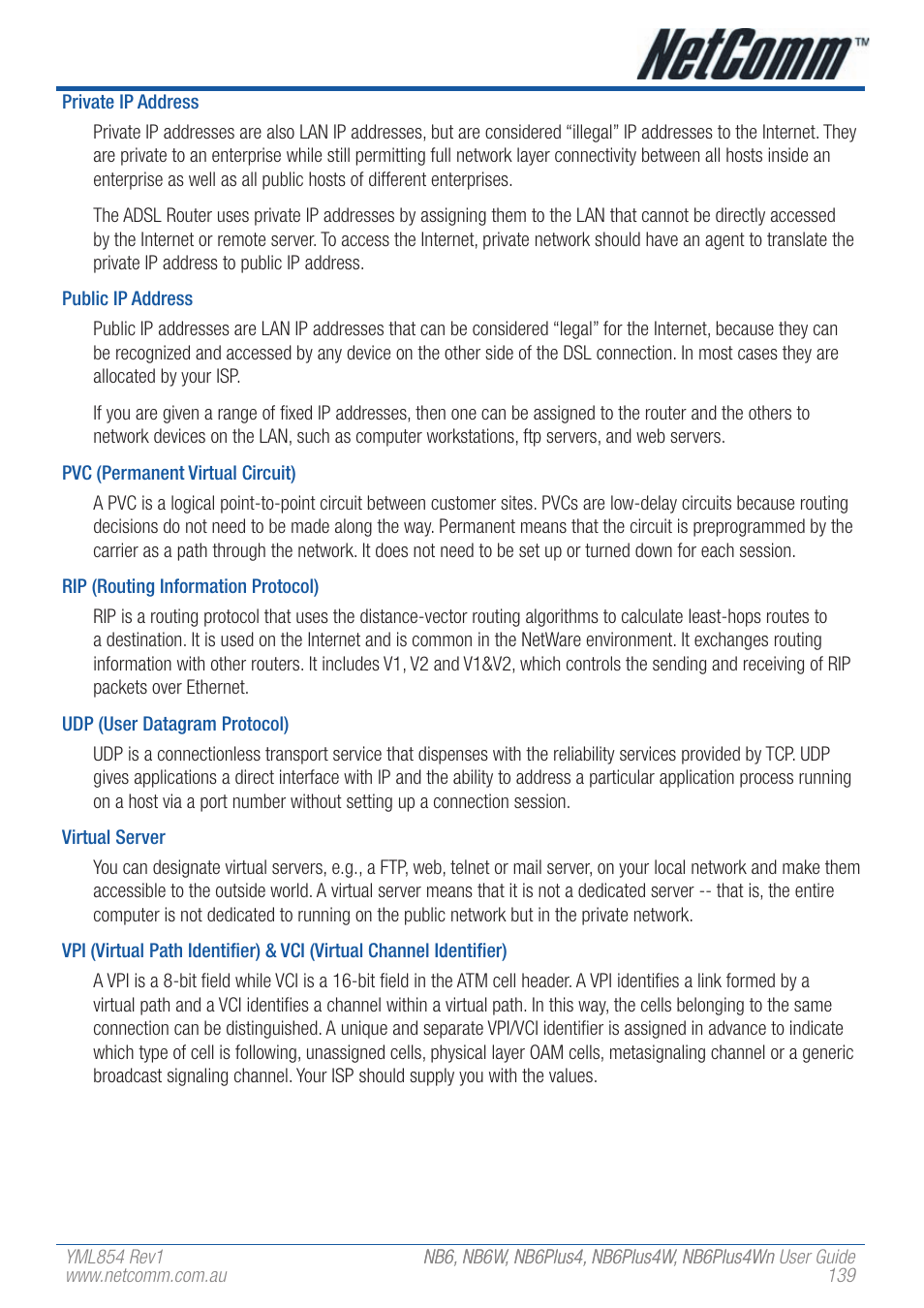 NetComm NB6PLUS4WN User Manual | Page 139 / 170
