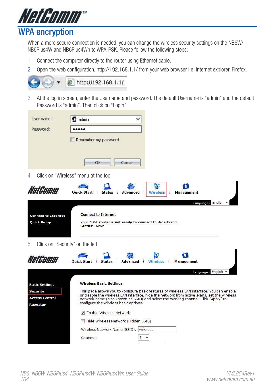 Wpa encryption | NetComm NB6PLUS4WN User Manual | Page 164 / 170