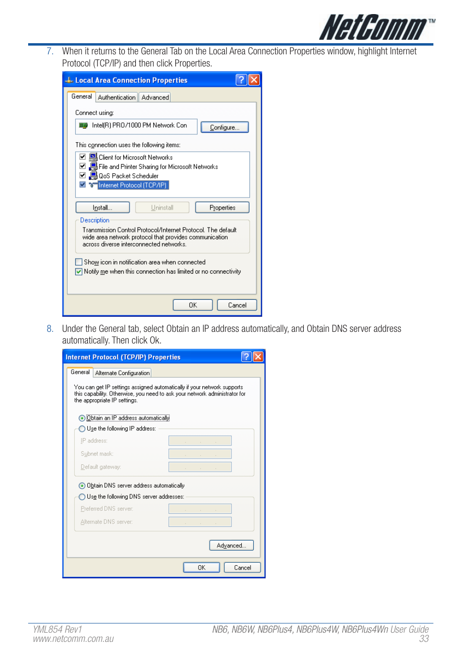 NetComm NB6PLUS4WN User Manual | Page 33 / 170