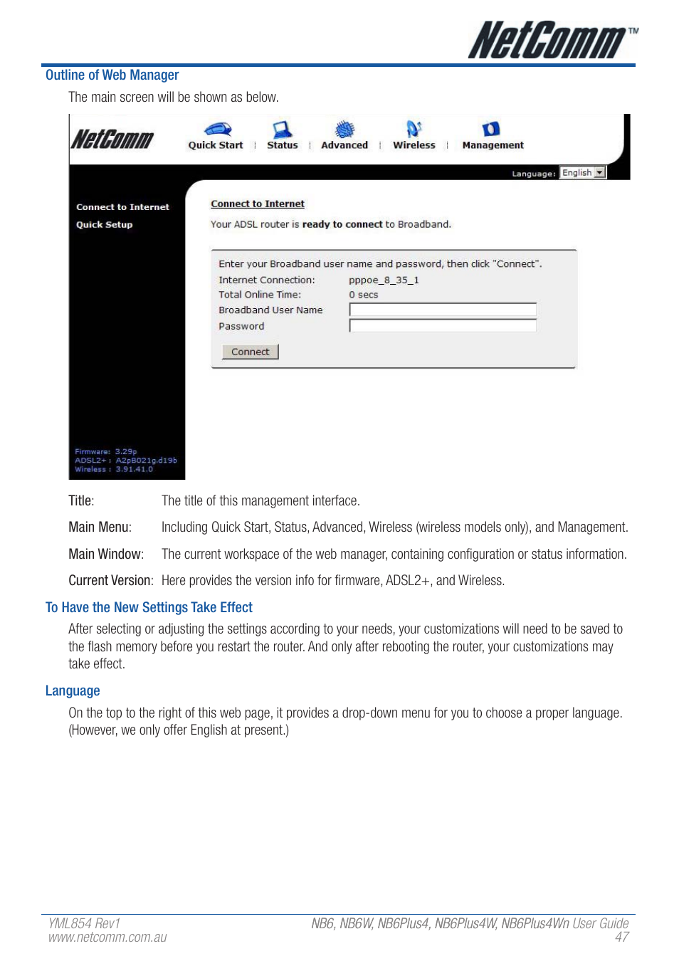 NetComm NB6PLUS4WN User Manual | Page 47 / 170
