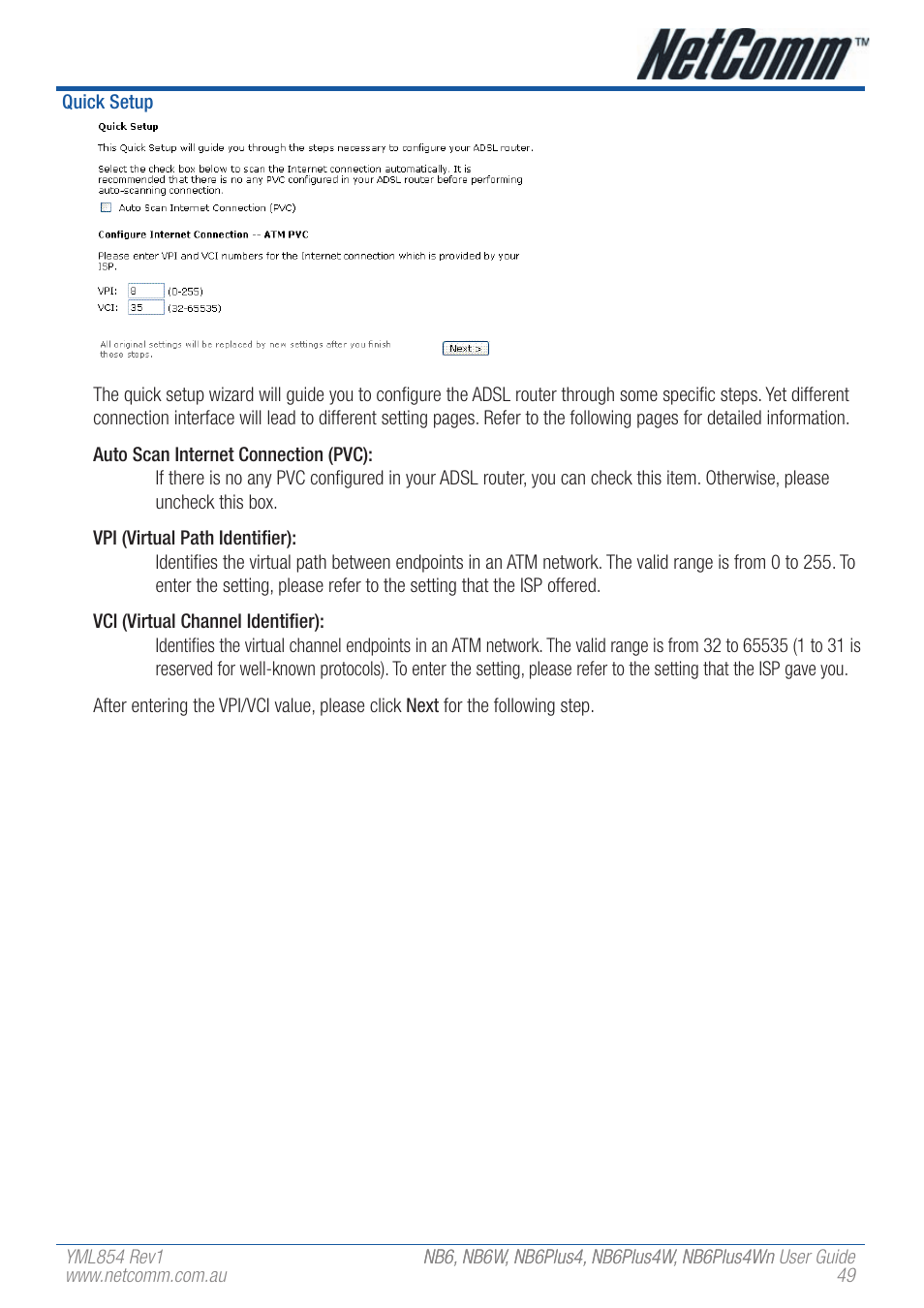 NetComm NB6PLUS4WN User Manual | Page 49 / 170