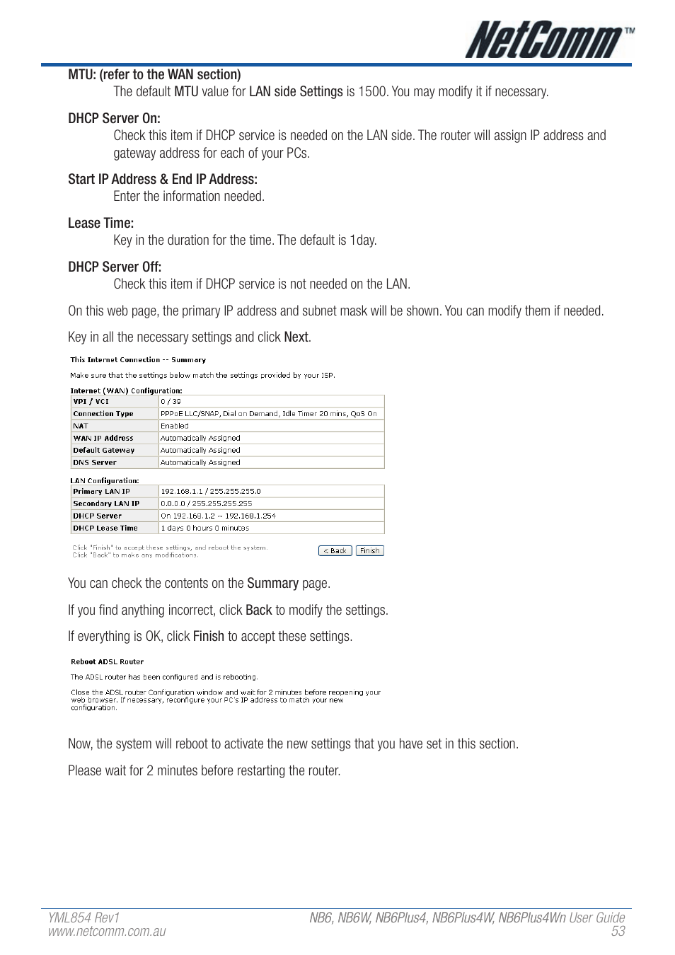 NetComm NB6PLUS4WN User Manual | Page 53 / 170