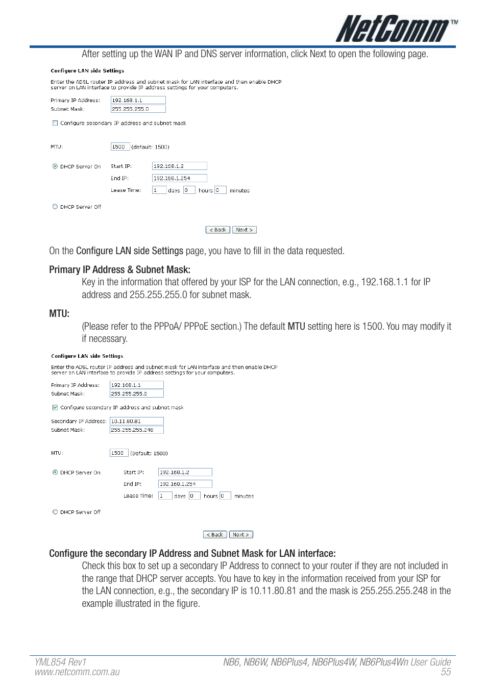 NetComm NB6PLUS4WN User Manual | Page 55 / 170