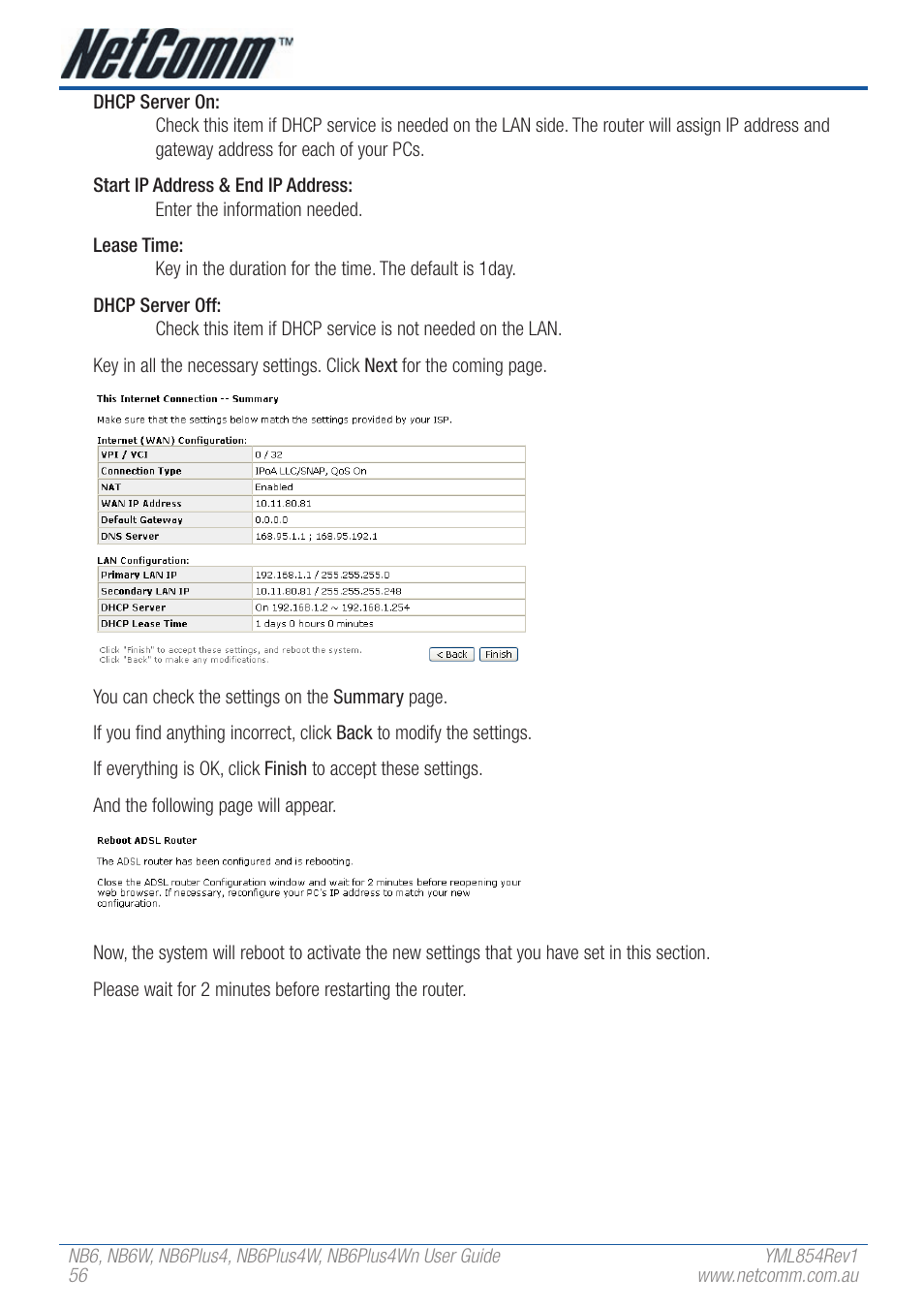 NetComm NB6PLUS4WN User Manual | Page 56 / 170