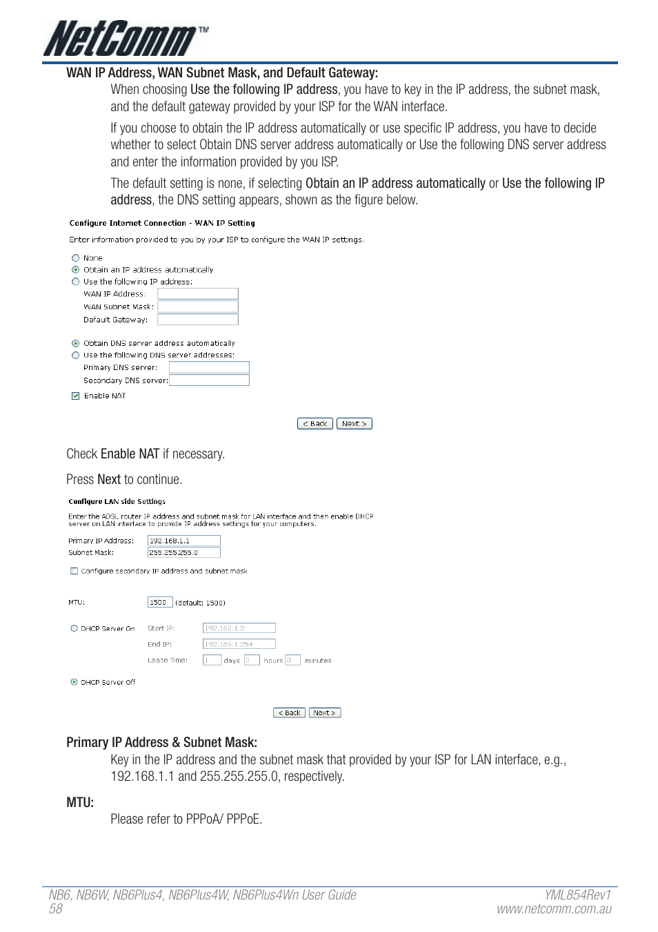 NetComm NB6PLUS4WN User Manual | Page 58 / 170