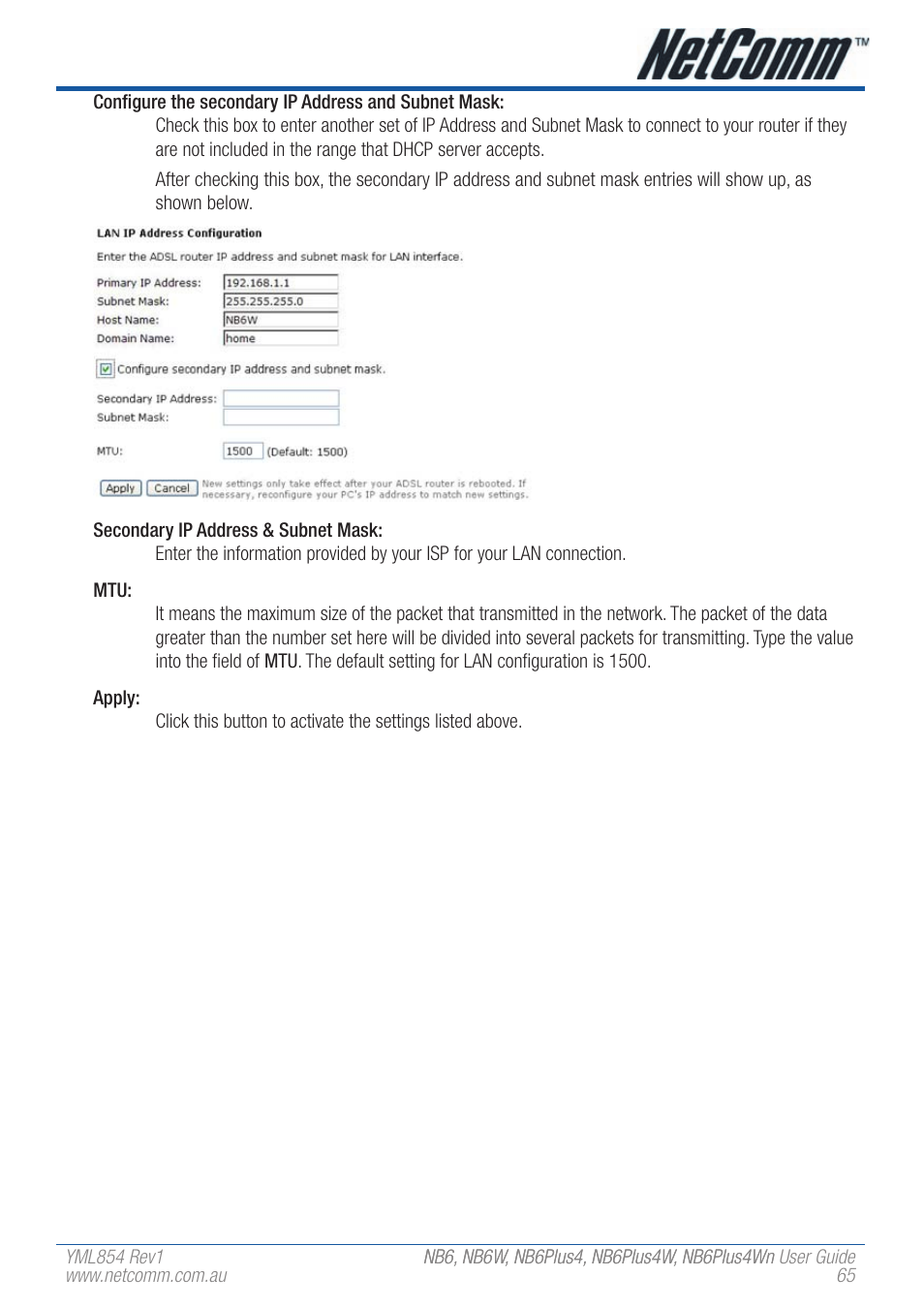 NetComm NB6PLUS4WN User Manual | Page 65 / 170