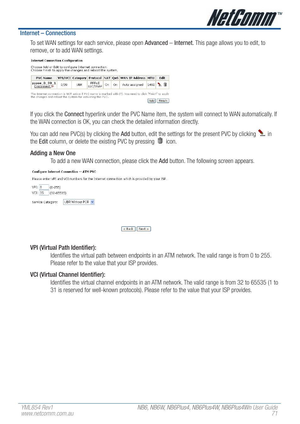 NetComm NB6PLUS4WN User Manual | Page 71 / 170
