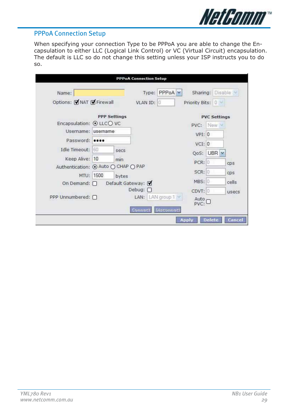 NetComm NB1 User Manual | Page 29 / 91