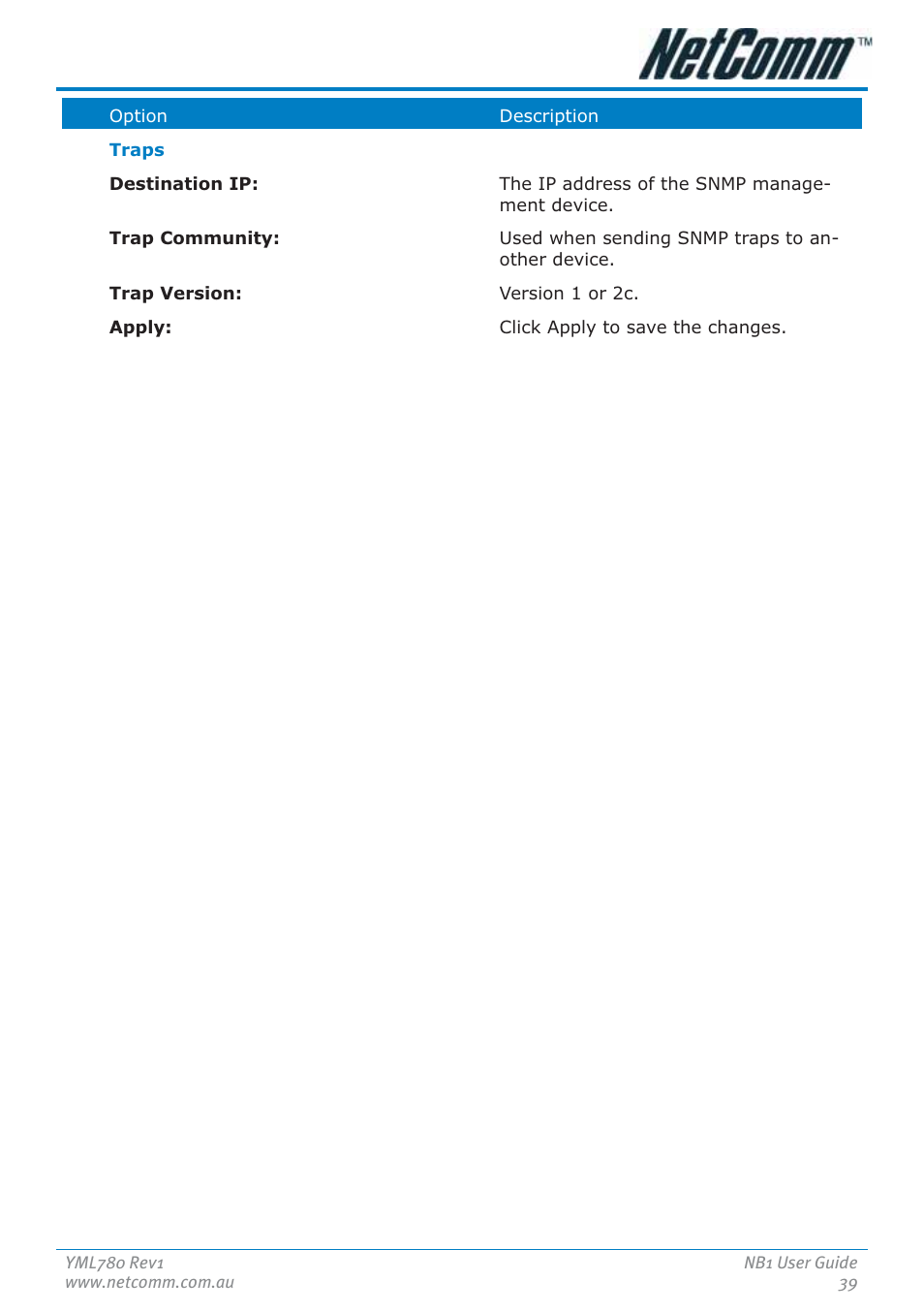 NetComm NB1 User Manual | Page 39 / 91