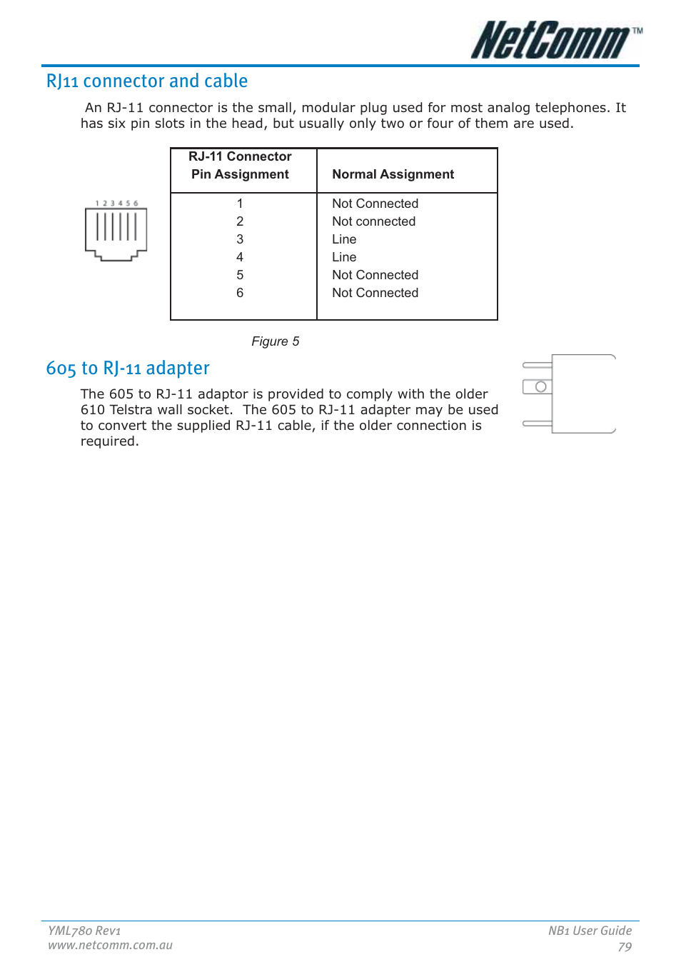 Rj11 connector and cable | NetComm NB1 User Manual | Page 79 / 91