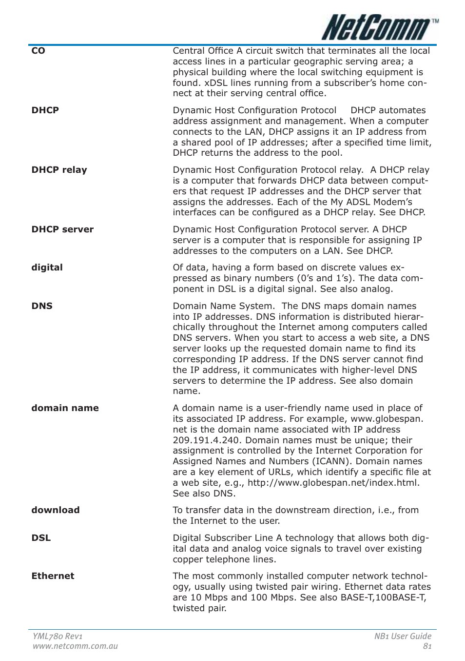 NetComm NB1 User Manual | Page 81 / 91