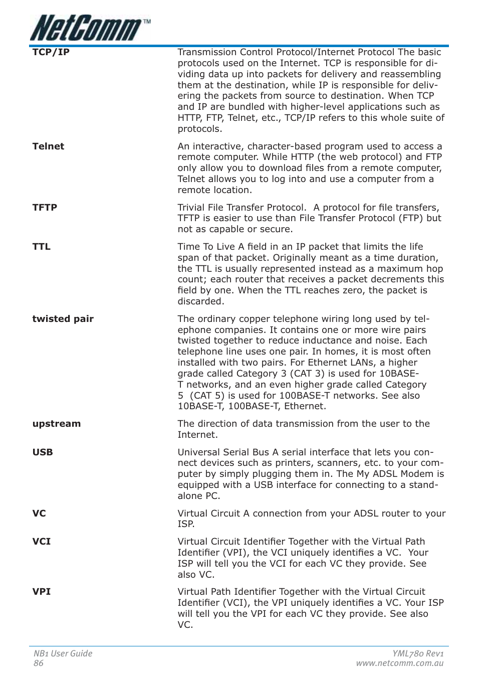 NetComm NB1 User Manual | Page 86 / 91