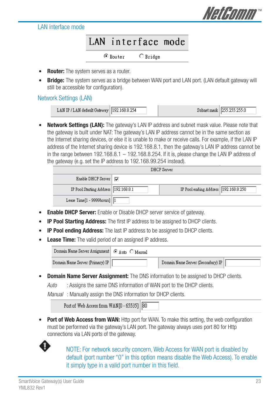 NetComm SmartVoice Gateway User Manual | Page 23 / 95