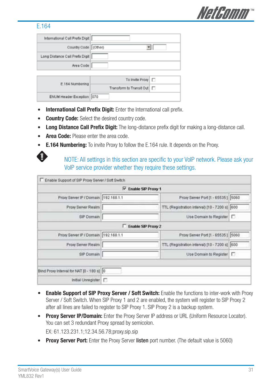 NetComm SmartVoice Gateway User Manual | Page 31 / 95