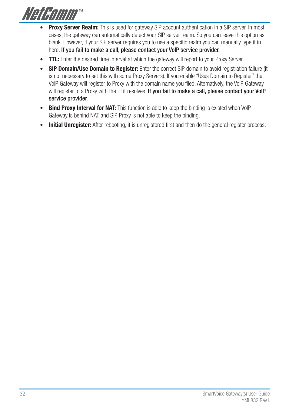 NetComm SmartVoice Gateway User Manual | Page 32 / 95