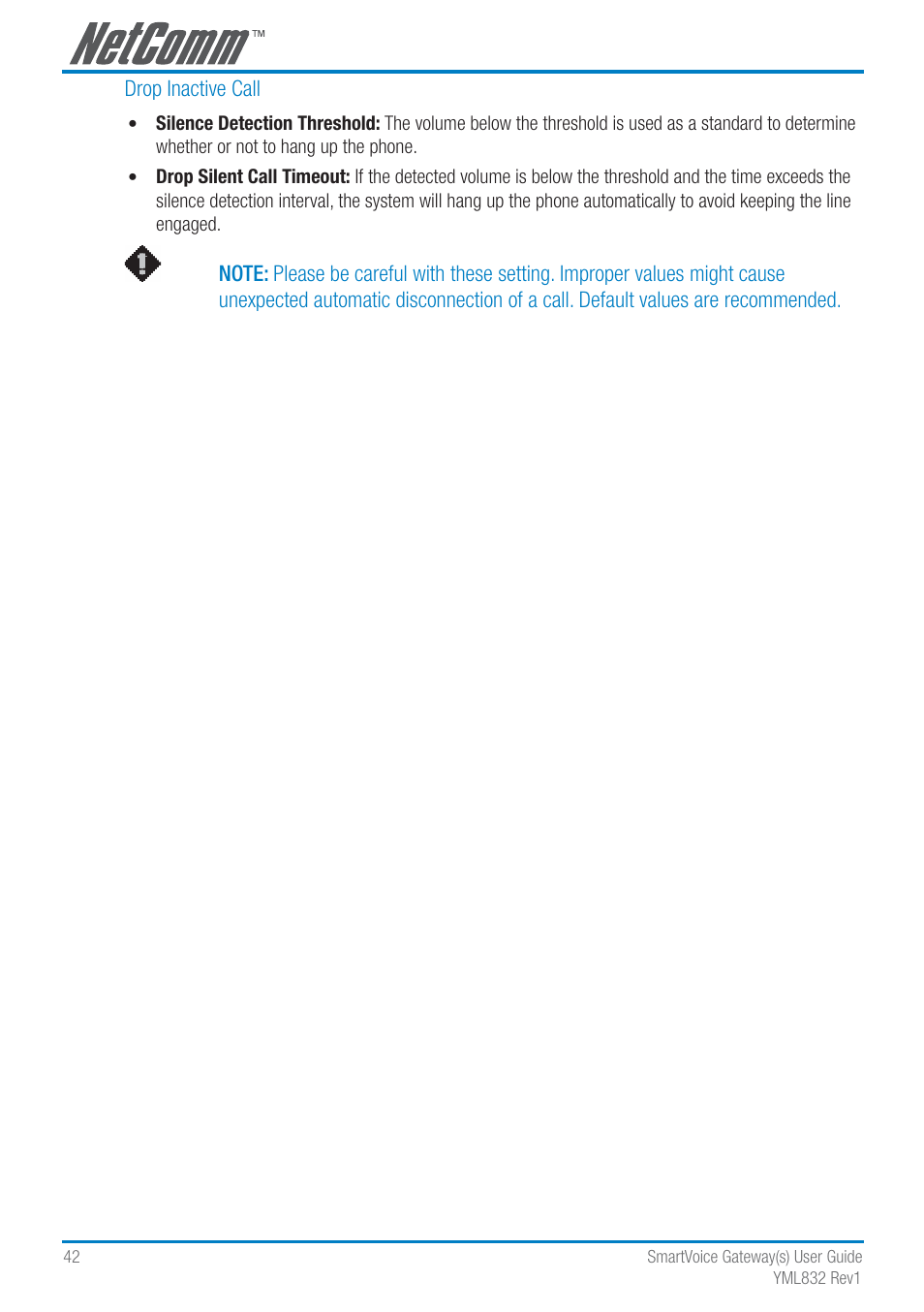 NetComm SmartVoice Gateway User Manual | Page 42 / 95