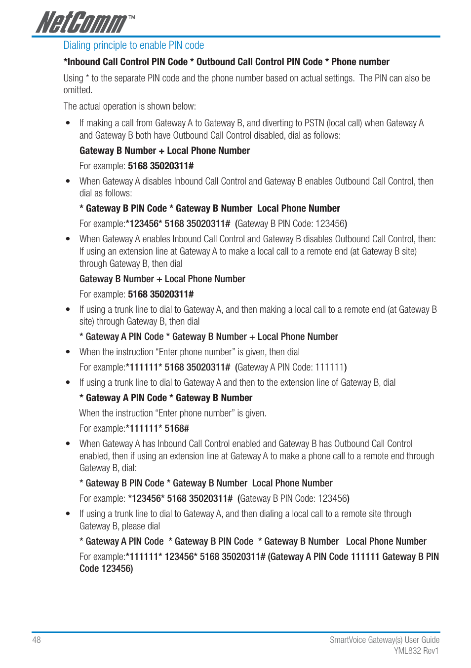 NetComm SmartVoice Gateway User Manual | Page 48 / 95