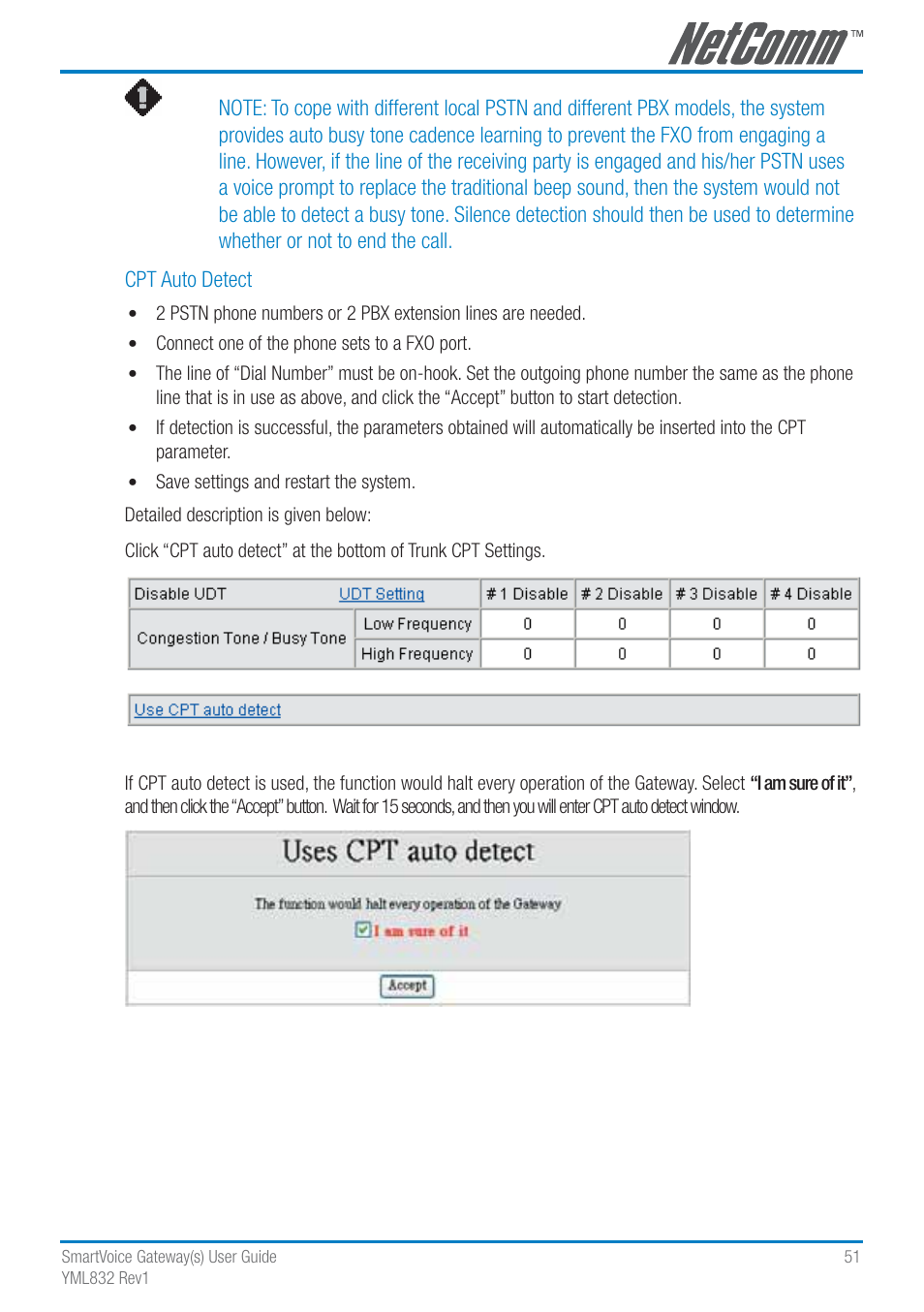 NetComm SmartVoice Gateway User Manual | Page 51 / 95