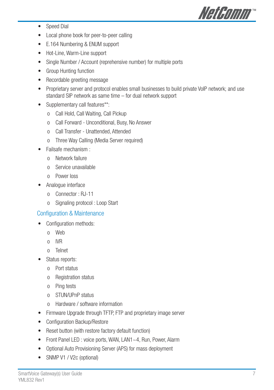 NetComm SmartVoice Gateway User Manual | Page 7 / 95