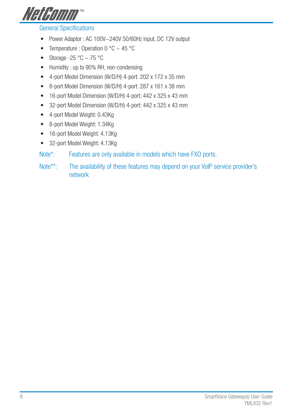NetComm SmartVoice Gateway User Manual | Page 8 / 95
